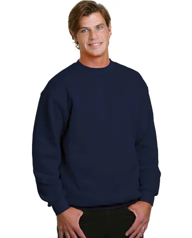 Bayside Apparel 2105 Unisex Union Made Crewneck Sw in Navy front view