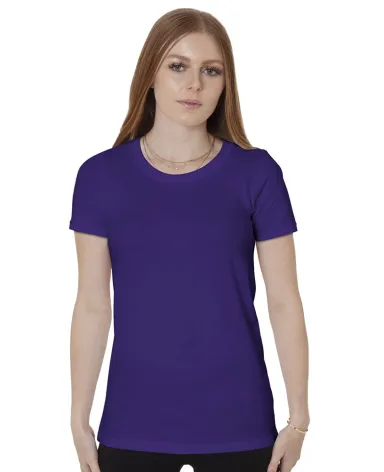 Bayside Apparel 5850 Ladies' Fine Jersey T-Shirt in Purple front view