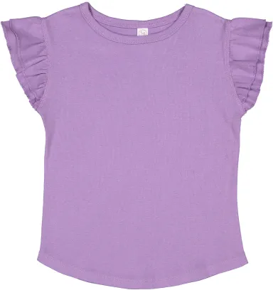 Rabbit Skins 3339 Toddler Flutter Sleeve T-Shirt in Lavender front view