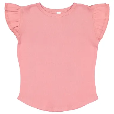 Rabbit Skins 3339 Toddler Flutter Sleeve T-Shirt in Mauvelous front view