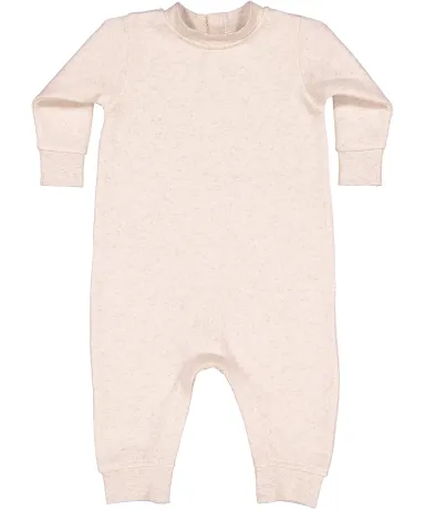 Rabbit Skins 4447 Infant Fleece One-Piece Bodysuit in Natural heather front view