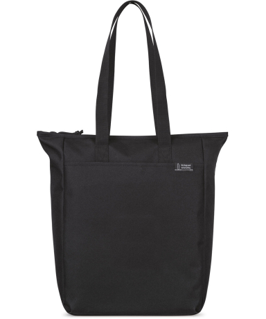 Gemline 100804 Renew Rpet Zipper Tote in Black front view