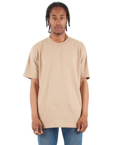 Shaka Wear SHMHSS Adult Max Heavyweight T-Shirt in Khaki front view