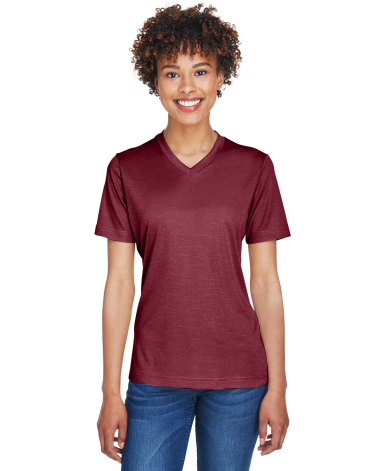 Team 365 TT11HW Ladies' Sonic Heather Performance  in Sp maroon hthr front view