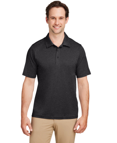 Team 365 TT51H Men's Zone Sonic Heather Performanc in Black heather front view