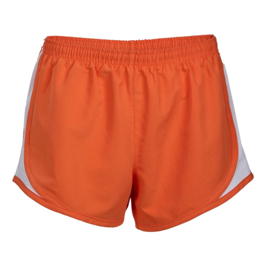 Boxercraft BW6102 Ladies' Basic Sport Short in Mndrn ornge/ wht front view