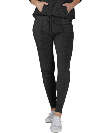 Boxercraft L09 Ladies' Cuddle Soft Jogger Pant wit in Black heather front view