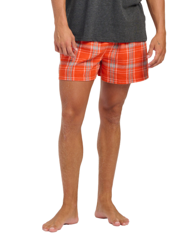 Boxercraft BM6701 Men's Flannel Short in Kngstn or/ gy pl front view