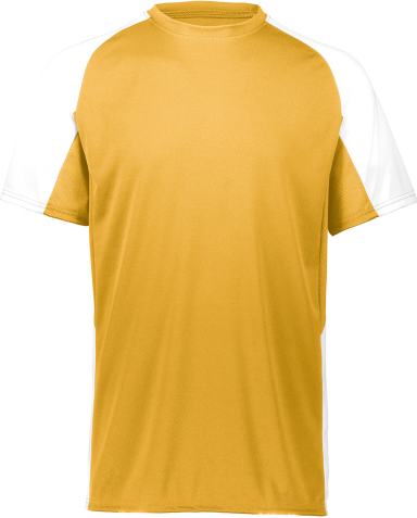 Augusta Sportswear 1518 Youth Cutter Jersey in Ath gold/ wht front view