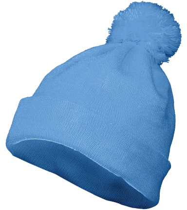 Augusta Sportswear 6816 Two Layer Acrylic Knit Pom in Columbia blue front view