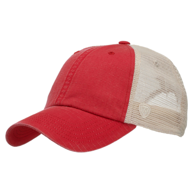 J America TW5533 Riptide Ripstop Trucker Hat in Red front view