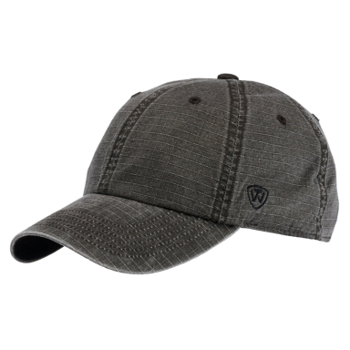 J America TW5537 Ripper Washed Cotton Ripstop Hat in Black front view