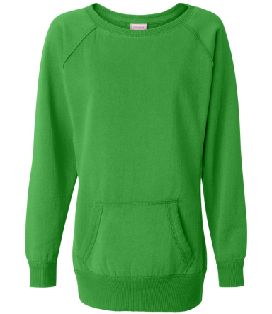 J America 8918 Ladies' Tunic Sweatshirt in Lime front view