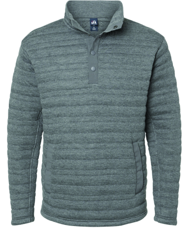 J America 8895 Men's Horizon Quarter-Snap Pullover in Charcoal heather front view