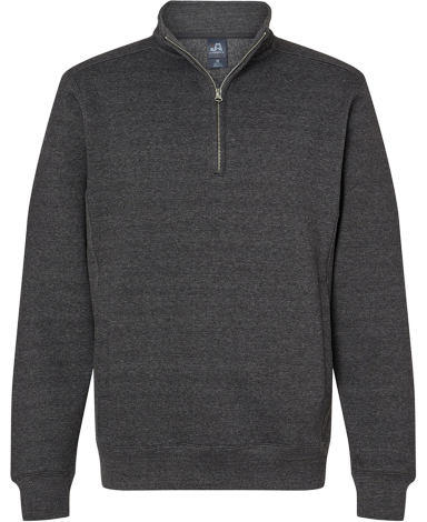 J America 8717 Unisex Heavyweight Quarter-Zip Swea in Charcoal heather front view