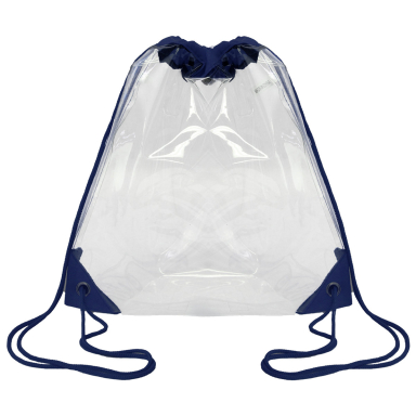 Liberty Bags OAD5007 Clear Drawstring Pack in Navy front view