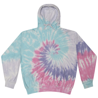 Tie-Dye 8600 Unisex Cloud Hooded Sweatshirt in Unicorn front view