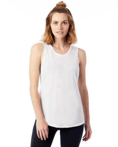 Alternative Apparel 3095 Women's Slinky Muscle Tan in White front view