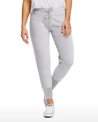 US Blanks US571 Ladies' Velour Pants in Silver front view