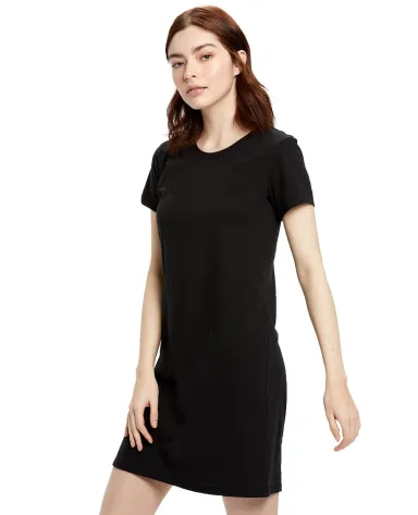 US Blanks US401 Ladies' Cotton T-Shirt Dress in Black front view