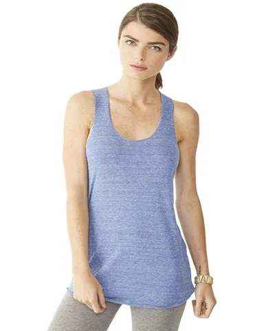 Alternative Apparel AA1927 Womens Meegs Racerback  in Eco pacific blue front view