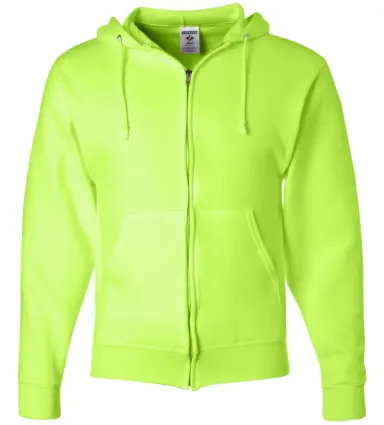 993 Jerzees 8 oz. NuBlend® 50/50 Full-Zip Hood SAFETY GREEN front view