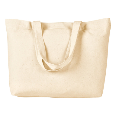 BAGedge BE102 Cotton Twill Horizontal Shopper in Natural front view