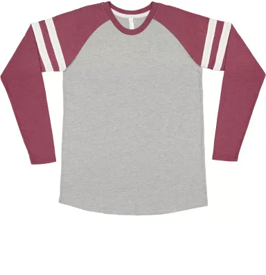 LA T 6934 Men's Gameday Mash Up Long-Sleeve T-Shir VN HT/ VN BRG/ W front view