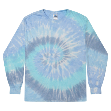 Tie-Dye CD2000 Adult 5.4 oz. 100% Cotton Long-Slee in Lagoon front view