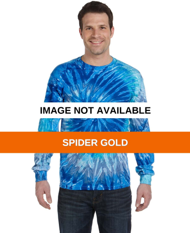 Tie-Dye CD2000 Adult 5.4 oz. 100% Cotton Long-Slee SPIDER GOLD front view