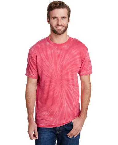 Tie-Dye CD1090 Adult Burnout Festival T-Shirt RED front view