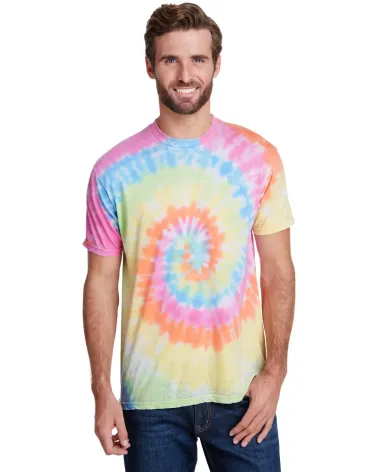 Tie-Dye CD1090 Adult Burnout Festival T-Shirt PASTEL front view