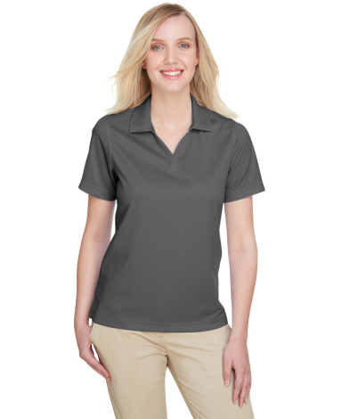 UltraClub UC102W Ladies' Cavalry Twill Performance CHARCOAL/ BLACK front view