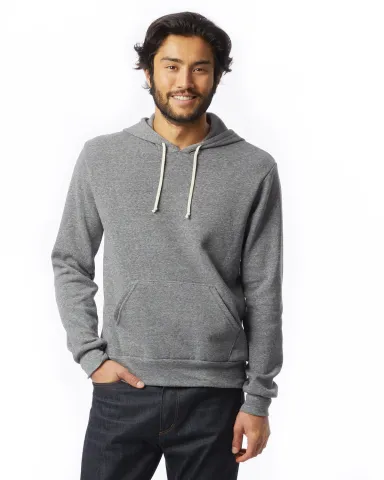 Alternative Apparel 9595F2 Pullover Hoodie in Eco grey front view