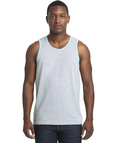 Next Level 3633 Men's Jersey Tank in Hthr gray/ cancn front view