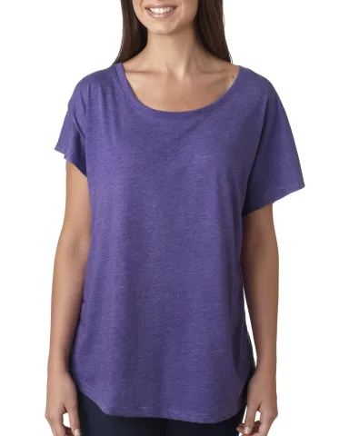 Next Level 6760 Tri-Blend Dolman in Purple rush front view