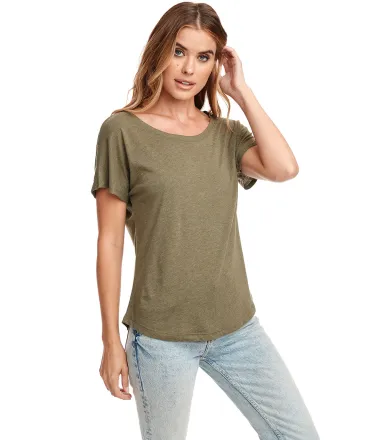 Next Level 6760 Tri-Blend Dolman in Military green front view