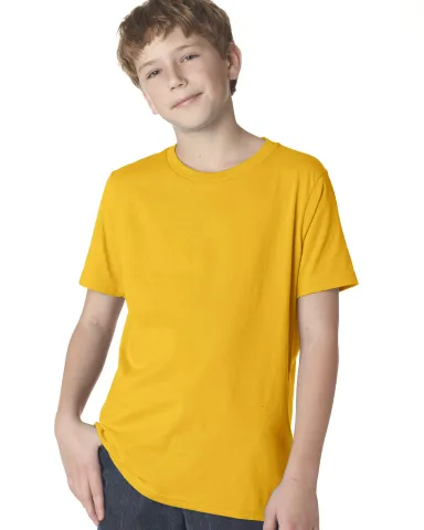 Next Level 3310 Boy's S/S Crew  in Gold front view