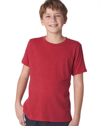 Next Level 6310 Boy's Tri-Blend Crew in Vintage red front view