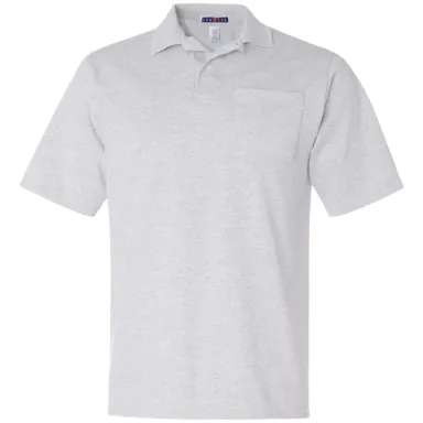 436 Jerzees Adult Jersey 50/50 Pocket Polo with Sp ASH front view