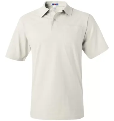 436 Jerzees Adult Jersey 50/50 Pocket Polo with Sp WHITE front view