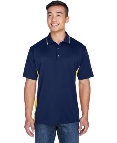 8406 UltraClub® Adult Cool & Dry Sport Two-Tone M NAVY/ GOLD front view