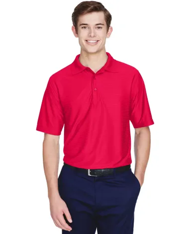 8413 UltraClub® Adult Cool & Dry Elite Tonal Stri RED front view