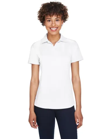 8425L UltraClub® Ladies' Cool & Dry Sport Perform WHITE front view