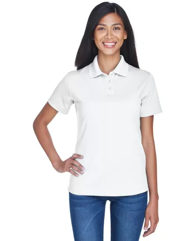 8445L UltraClub Ladies' Cool & Dry Stain-Release P WHITE front view