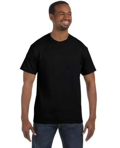 5250 Hanes Authentic Tagless T-shirt in Black front view
