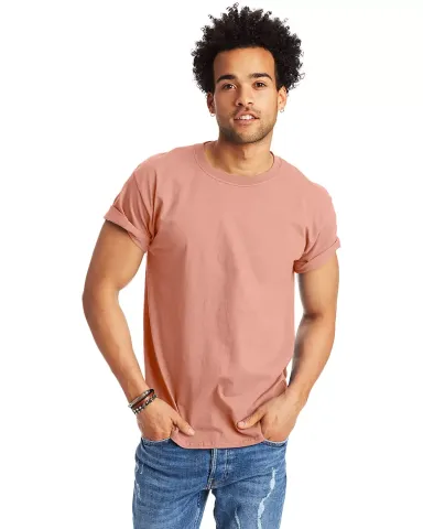 5250 Hanes Authentic Tagless T-shirt in Candy orange front view