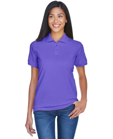 8530 UltraClub® Ladies' Classic Pique Cotton Polo PURPLE front view