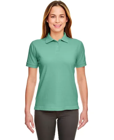 8530 UltraClub® Ladies' Classic Pique Cotton Polo LEAF front view