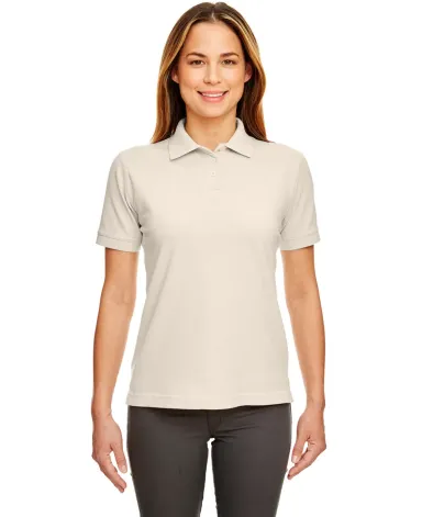8530 UltraClub® Ladies' Classic Pique Cotton Polo STONE front view